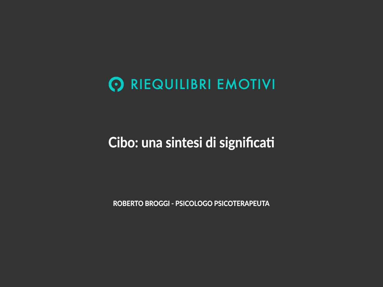 Cibo sintesi di significati